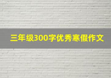 三年级300字优秀寒假作文