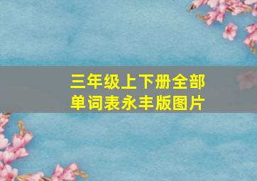 三年级上下册全部单词表永丰版图片