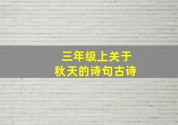 三年级上关于秋天的诗句古诗