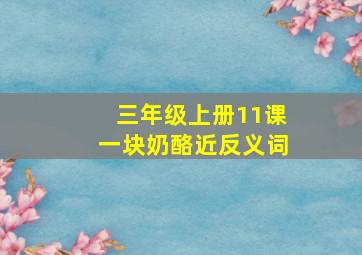 三年级上册11课一块奶酪近反义词