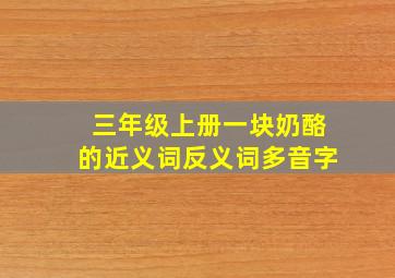 三年级上册一块奶酪的近义词反义词多音字