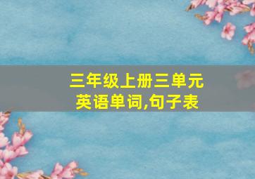 三年级上册三单元英语单词,句子表