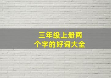 三年级上册两个字的好词大全