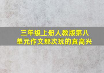 三年级上册人教版第八单元作文那次玩的真高兴