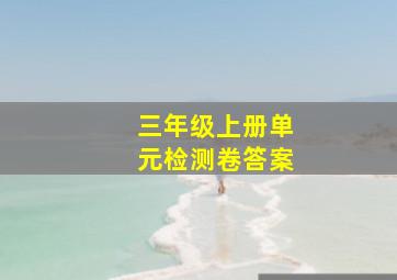 三年级上册单元检测卷答案