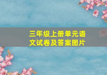 三年级上册单元语文试卷及答案图片