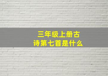 三年级上册古诗第七首是什么