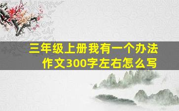 三年级上册我有一个办法作文300字左右怎么写