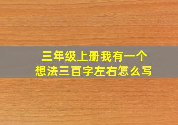 三年级上册我有一个想法三百字左右怎么写