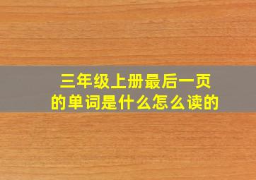 三年级上册最后一页的单词是什么怎么读的