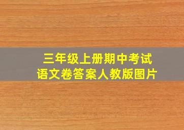 三年级上册期中考试语文卷答案人教版图片