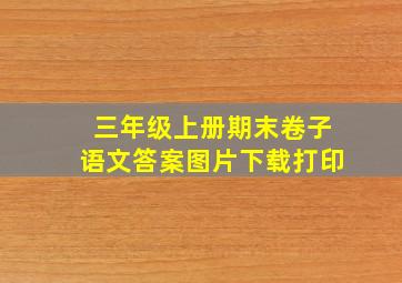 三年级上册期末卷子语文答案图片下载打印