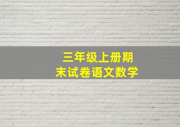 三年级上册期末试卷语文数学