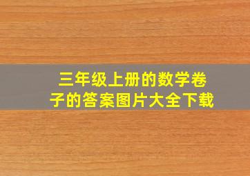 三年级上册的数学卷子的答案图片大全下载