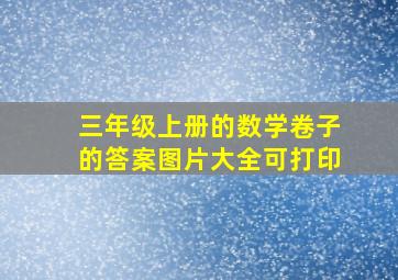 三年级上册的数学卷子的答案图片大全可打印