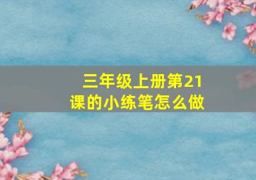 三年级上册第21课的小练笔怎么做