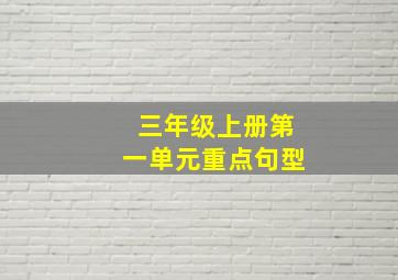 三年级上册第一单元重点句型