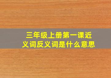 三年级上册第一课近义词反义词是什么意思