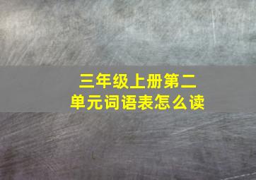 三年级上册第二单元词语表怎么读