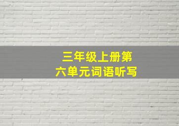 三年级上册第六单元词语听写