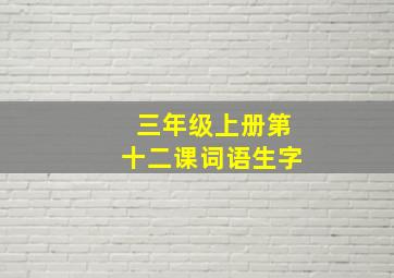 三年级上册第十二课词语生字