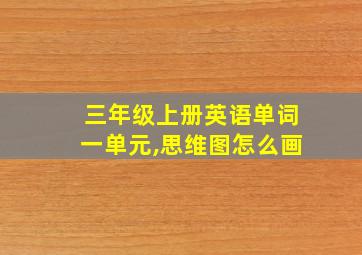 三年级上册英语单词一单元,思维图怎么画