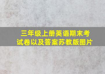 三年级上册英语期末考试卷以及答案苏教版图片