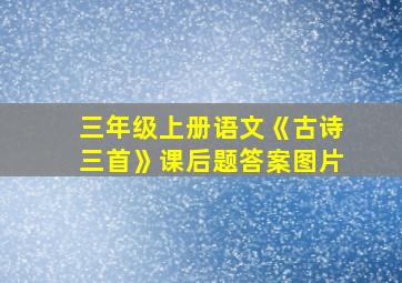 三年级上册语文《古诗三首》课后题答案图片