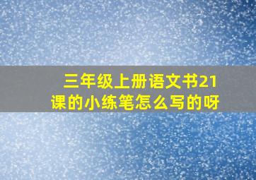 三年级上册语文书21课的小练笔怎么写的呀