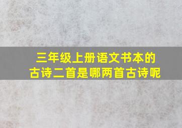 三年级上册语文书本的古诗二首是哪两首古诗呢