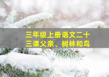 三年级上册语文二十三课父亲、树林和鸟