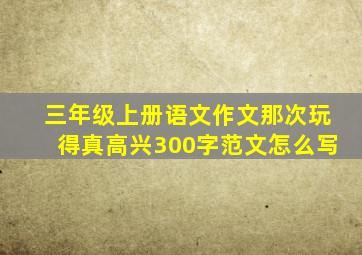 三年级上册语文作文那次玩得真高兴300字范文怎么写