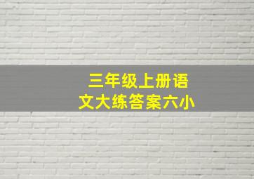 三年级上册语文大练答案六小