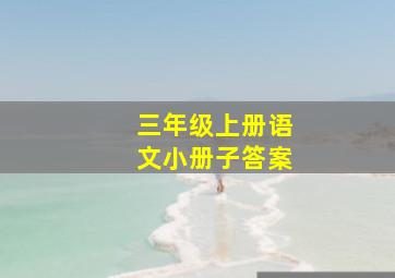 三年级上册语文小册子答案