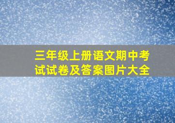 三年级上册语文期中考试试卷及答案图片大全