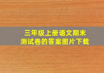 三年级上册语文期末测试卷的答案图片下载