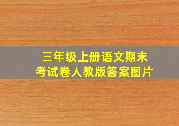 三年级上册语文期末考试卷人教版答案图片