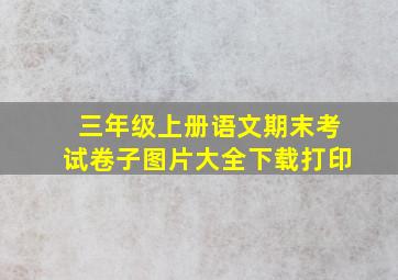 三年级上册语文期末考试卷子图片大全下载打印