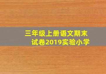 三年级上册语文期末试卷2019实验小学