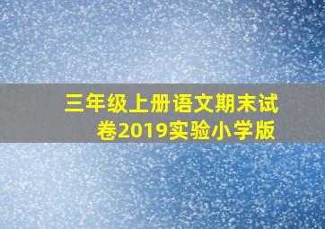 三年级上册语文期末试卷2019实验小学版