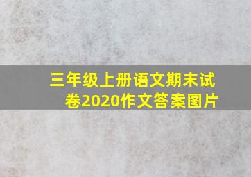 三年级上册语文期末试卷2020作文答案图片