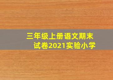 三年级上册语文期末试卷2021实验小学