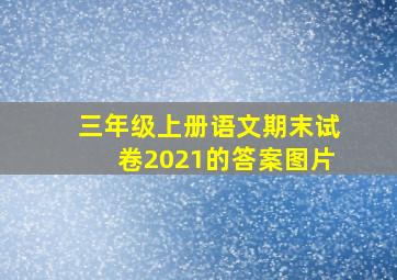 三年级上册语文期末试卷2021的答案图片