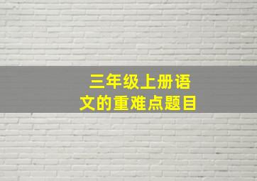 三年级上册语文的重难点题目