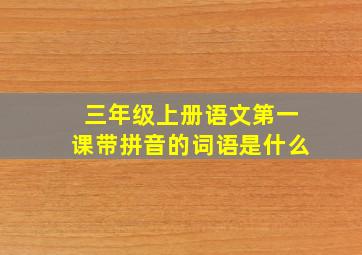 三年级上册语文第一课带拼音的词语是什么