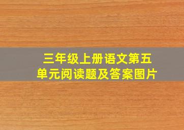 三年级上册语文第五单元阅读题及答案图片