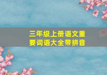 三年级上册语文重要词语大全带拼音