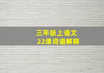 三年级上语文22课词语解释