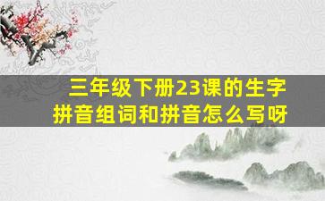 三年级下册23课的生字拼音组词和拼音怎么写呀