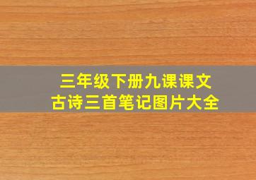 三年级下册九课课文古诗三首笔记图片大全